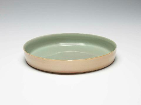 Artwork Large bowl this artwork made of Porcelain, wheelthrown, with celadon glazed interior, created in 1982-01-01