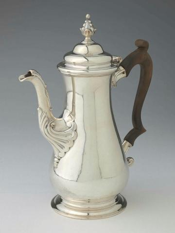 Artwork Coffeepot this artwork made of Sterling silver with wooden handle, created in 1767-01-01