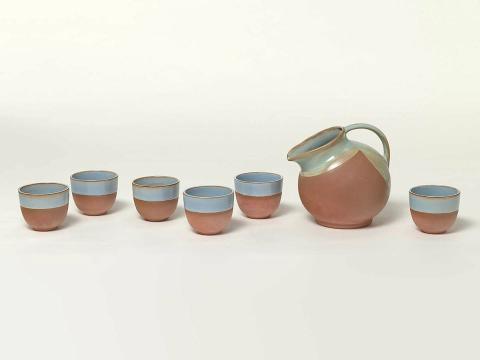 Artwork Jug and cups this artwork made of Hermosa range slip-cast terracotta, created in 1952-01-01