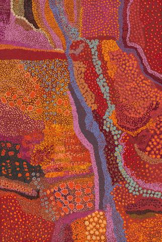 Artwork Bush tucker fusion this artwork made of Synthetic polymer paint on linen, created in 2019-01-01