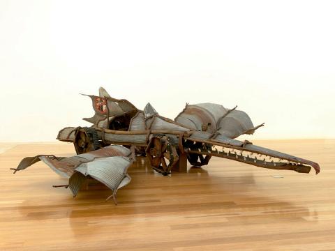 Artwork Pterodactyl car this artwork made of Galvanised iron, timber and found objects, created in 1985-01-01