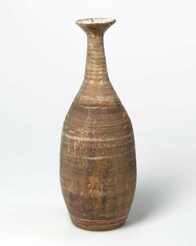 Artwork Bottle this artwork made of Stoneware, wheelthrown Bundamba clay with light ash and feldspar glaze, created in 1963-01-01