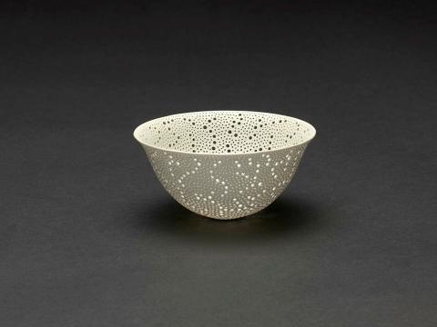 Artwork Bowl this artwork made of Porcelain, thrown and pierced, created in 1981-01-01