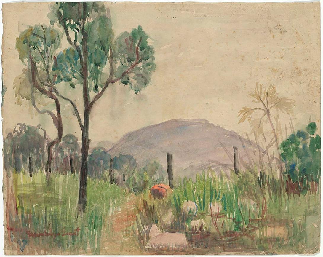 Artwork Landscape sketch this artwork made of Watercolour on paper, created in 1945-01-01